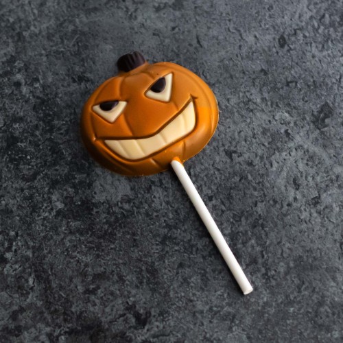 Czekoladowy lizak "Dynia" - słodki upominek na Halloween