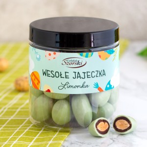 Wielkanocne jajeczka - migdały w czekoladzie - limonka