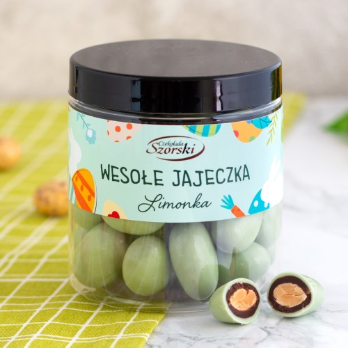 Wielkanocne jajeczka - migdały w czekoladzie - limonka