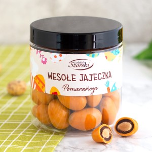 Wielkanocne czekoladowe jajeczka - migdały w czekoladzie - pomarańcza