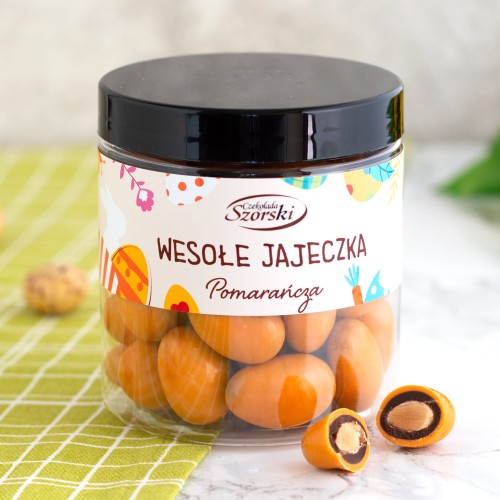 Wielkanocne czekoladowe jajeczka - migdały w czekoladzie - pomarańcza