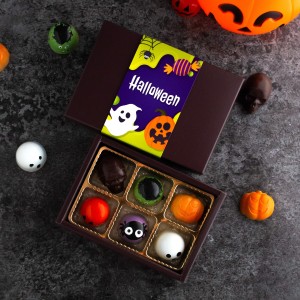 Prezent na Halloween - bombonierka z czekoladkami - 6 pralin