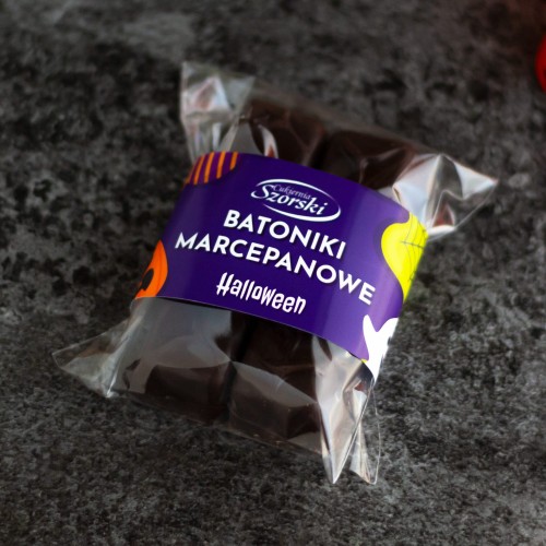 Słodkości na Halloween - batoniki marcepanowe