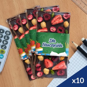 Zestaw 10 sztuk - Czekolada dla Nauczyciela - ręcznie robiona tabliczka
