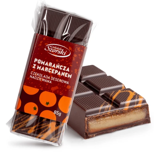 Czekolada nadziewana  - pomarańcza z marcepanem