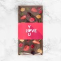 Czekolada z okazji Walentynek z napisem I love You – mleczna