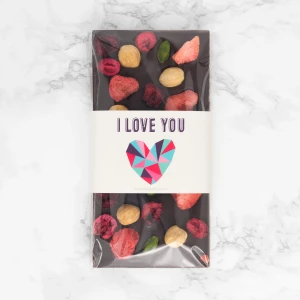 Czekolada na walentynki z napisem "I love You" Serce