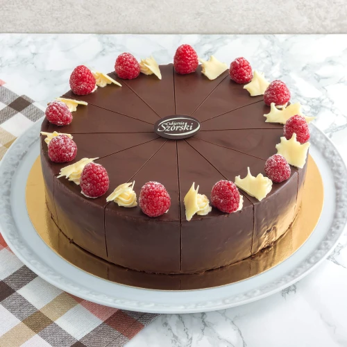 Torcik czekoladowy z maliną 