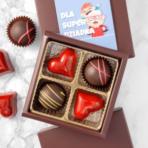 Czekoladki na Dzień Dziadka "Dla Super Dziadka" z 4 pralinami