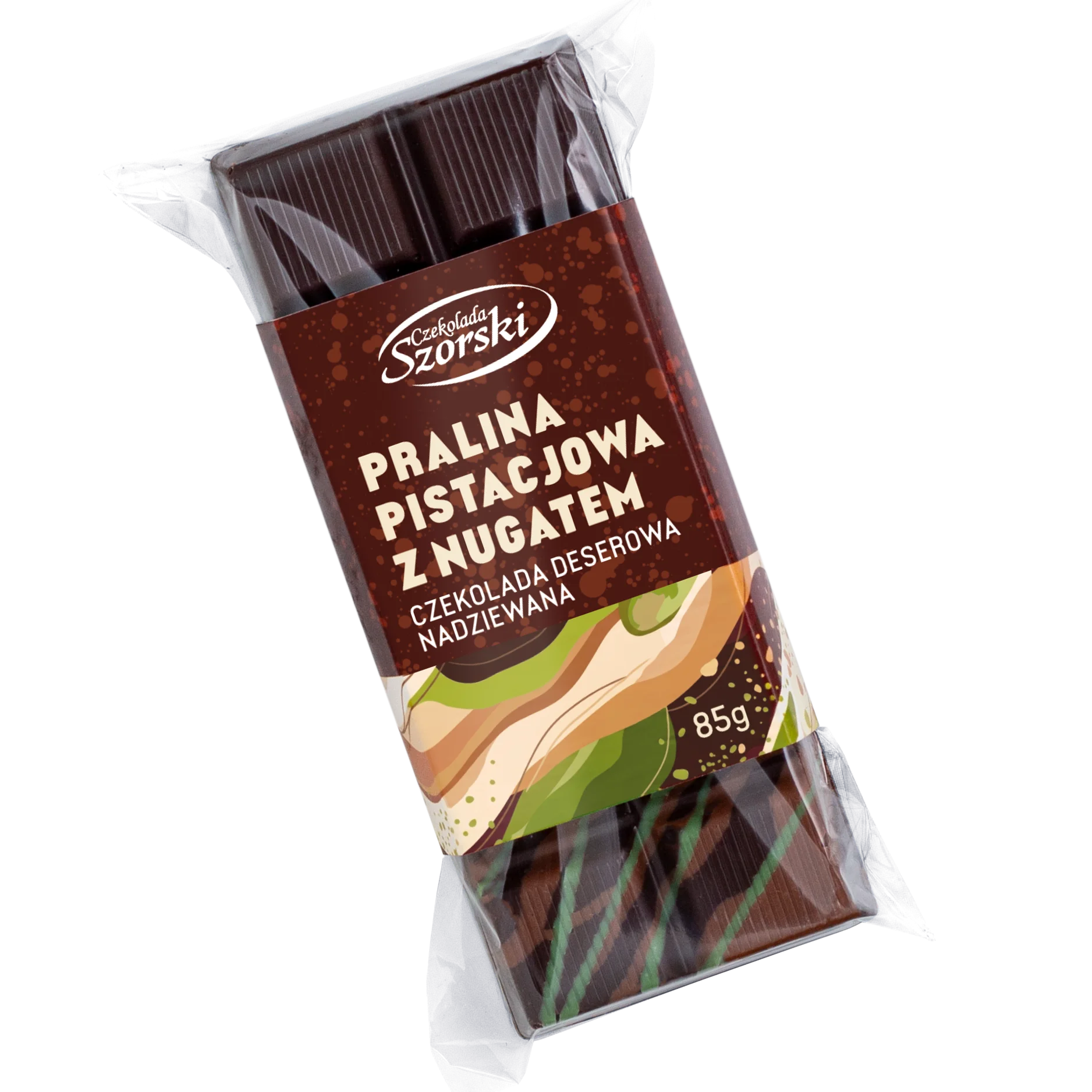 Czekolada deserowa z praliną pistacjową i nugatem