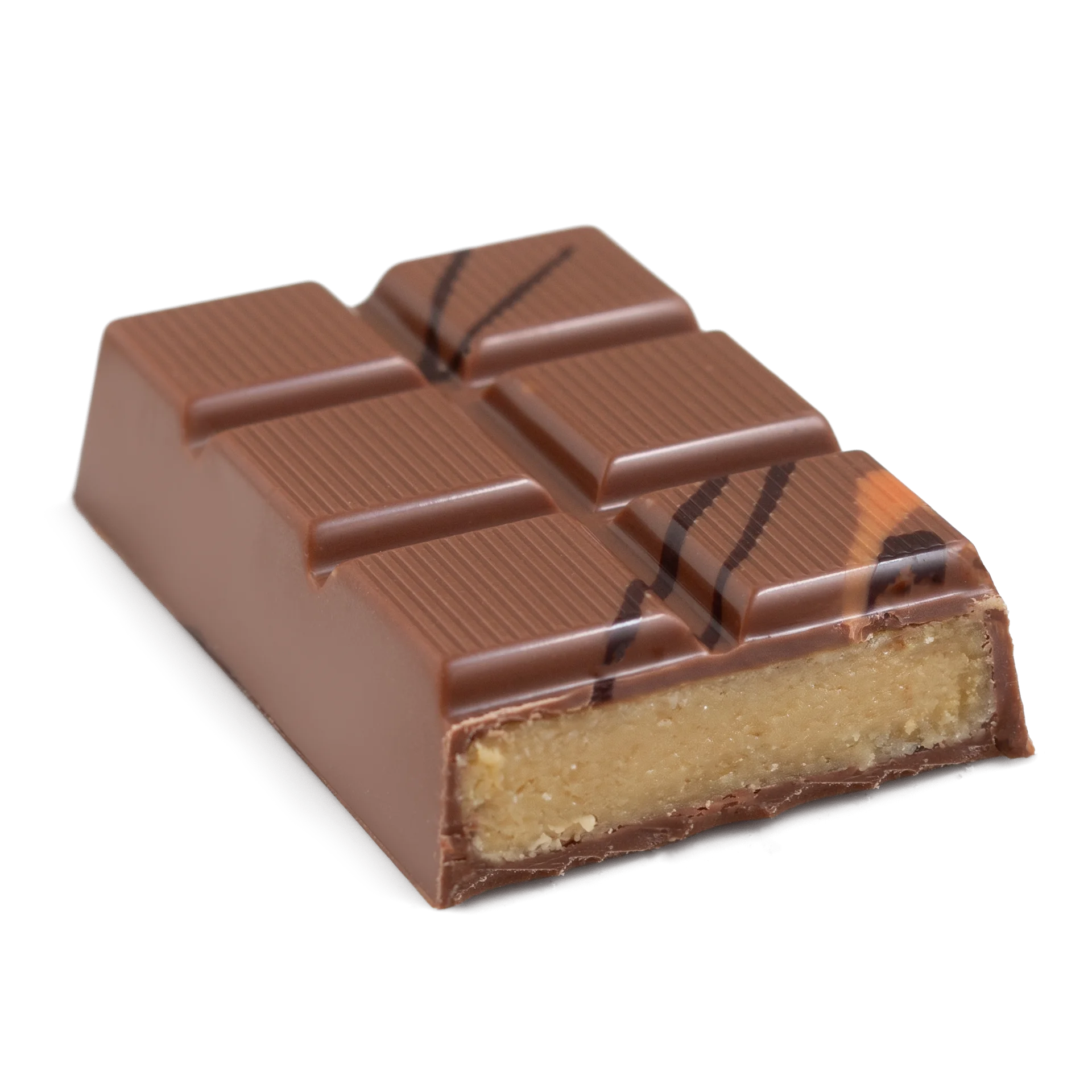 Przekrój czekolady nadziewanej - pumpkin spice